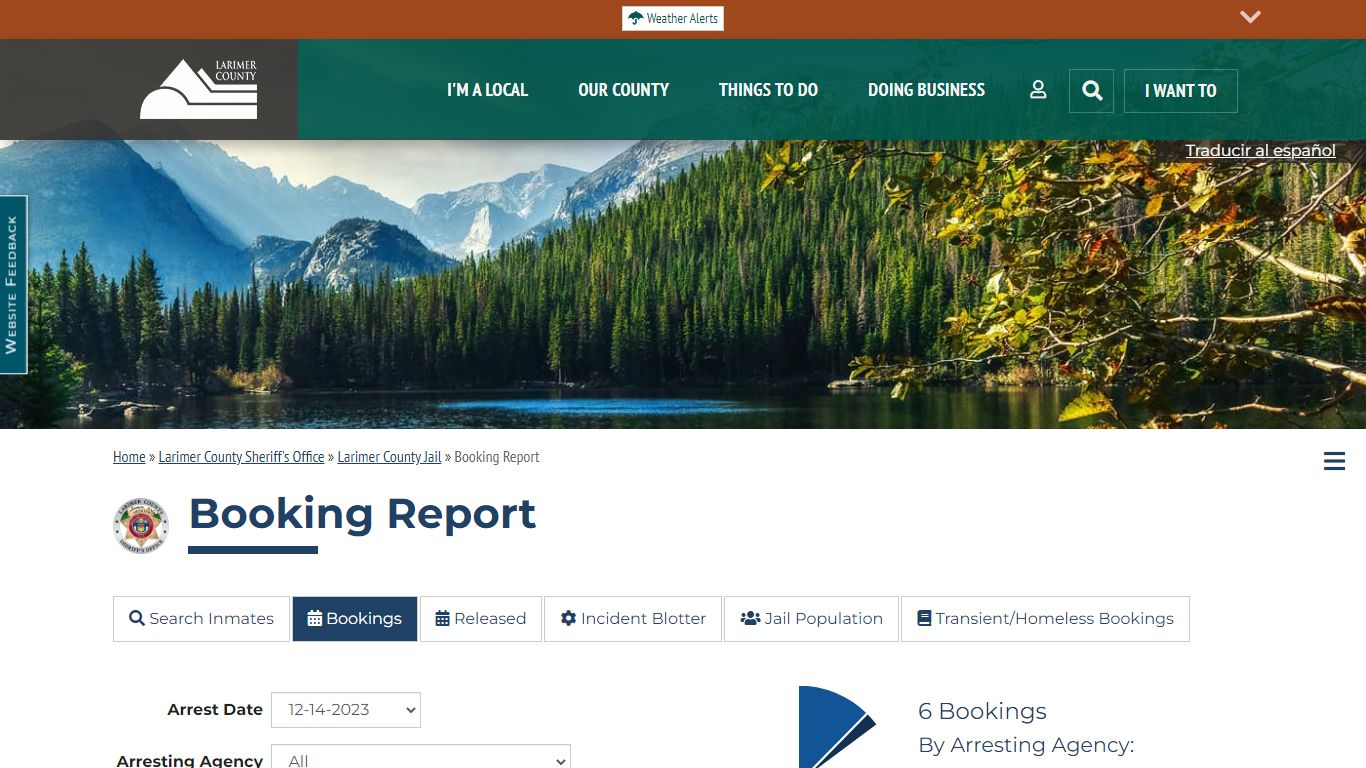 Booking Report | Larimer County